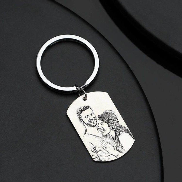 Picture Keychain For Christmas Gift- Custom With Photo, Words - Unique Executive Gifts