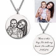 Personalized Photo Engraved Necklace Silver Sterling / Stainless Steel - Unique Executive Gifts