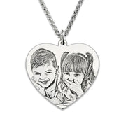 Engraved Heart Photo Pendant Necklace - Unique Executive Gifts