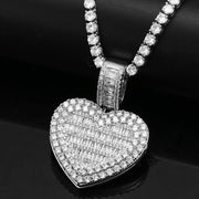 Micro Pave Cubic Zircon Heart Photo Pendant- Hip Hop Locket Pendant For Girls - Unique Executive Gifts