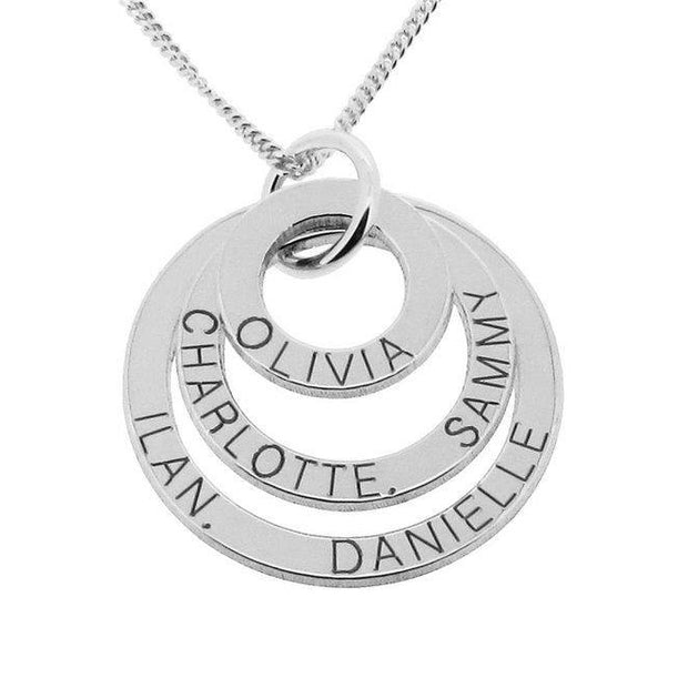 Jewelry for Moms - Three Disc Necklace in Sterling Silver - Unique Executive Gifts