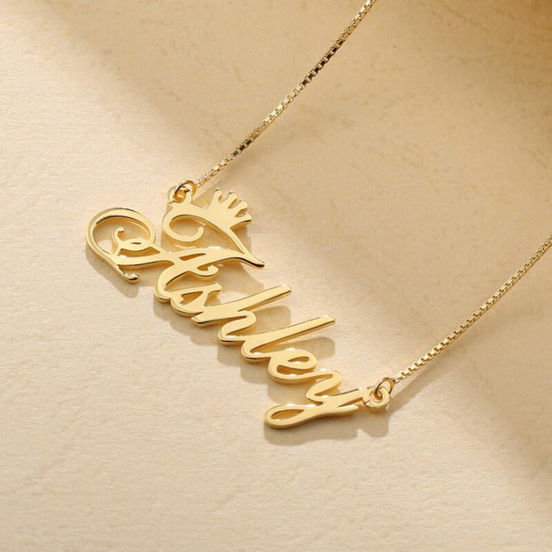Personalized Name Necklace With Queen Crown - Unique Executive Gifts