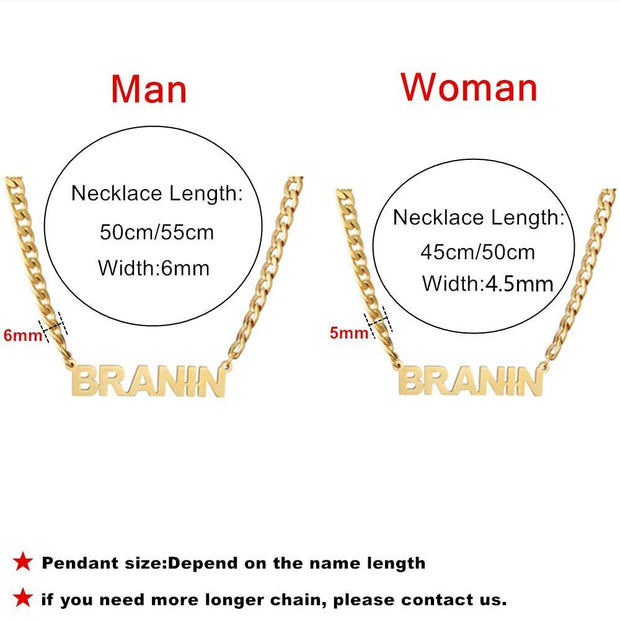 Custom 18K Gold Plated Name Necklace For Men And Women - Unique Executive Gifts