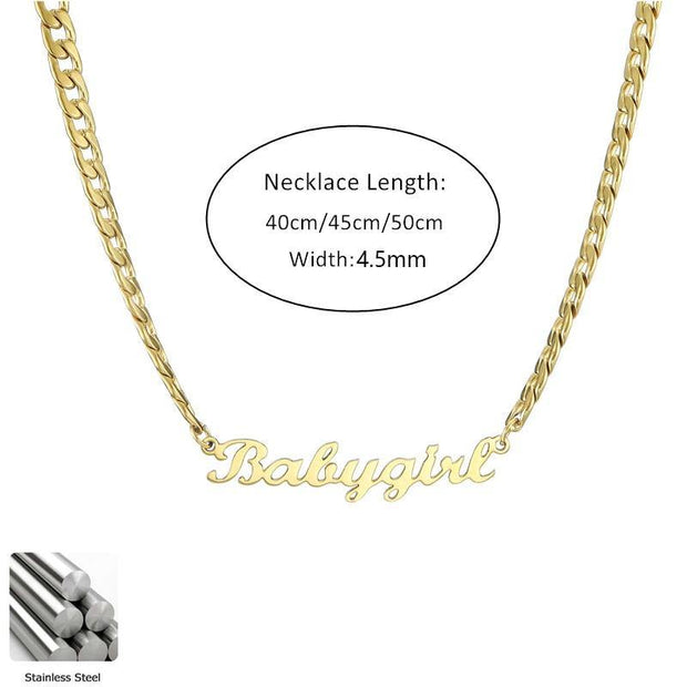 Custom Name Necklace In 18k Gold Plated - Unique Executive Gifts