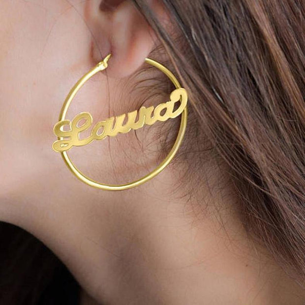 Personalized Name Hoop Earrings For Women - Unique Executive Gifts