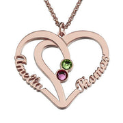 Couples Name Necklace With Birthstones - Unique Executive Gifts