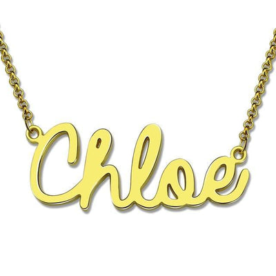 18k gold necklace with name in cursive - Unique Executive Gifts