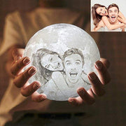 Personalized Photo 3D Printing Moon Light Night Lamp With USB Charger, Valentines Day Gifts -16 Color