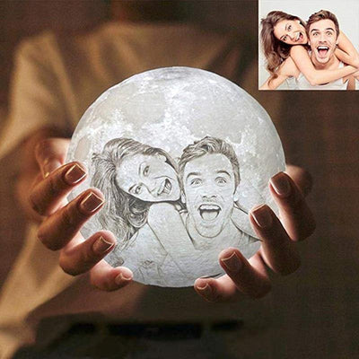 Customized 3D Photo Printed Moon Light Valentine Gift, USB Charger