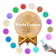 Customized 3D Photo Printed Moon Light Valentine Gift, USB Charger