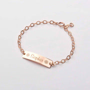 Personalized Custom Name Bracelets Gifts for Baby Girl/Boy, Rose Gold, Adjustable Chain - Unique Executive Gifts