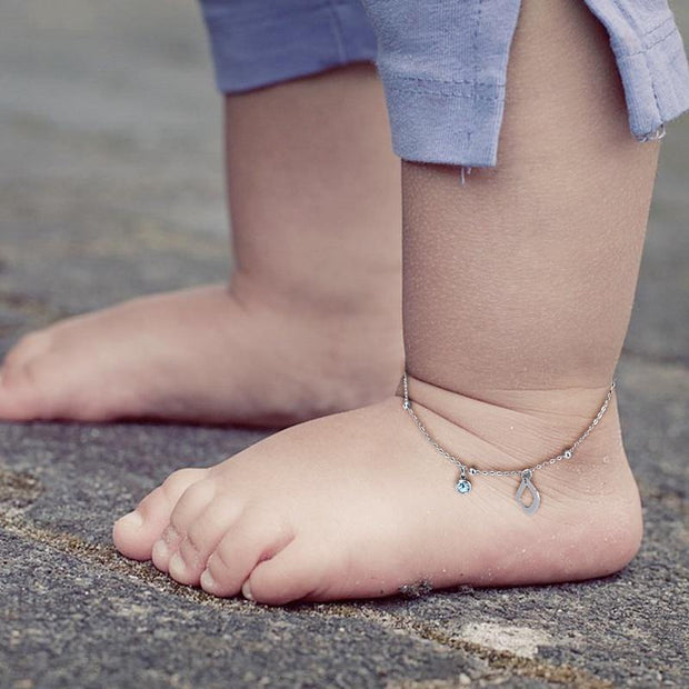 Personalized  Anklet Bracelet Initial Name Alphabet with Brishtone - Unique Executive Gifts