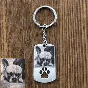 Stainless Steel Personalized Dog Tag Photo Keychain